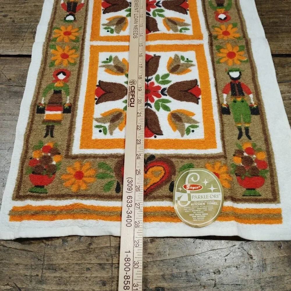Vintage Towels & Wash Cloth Kitchen Hand Towels Cotton Made USA Home Sweet NEW